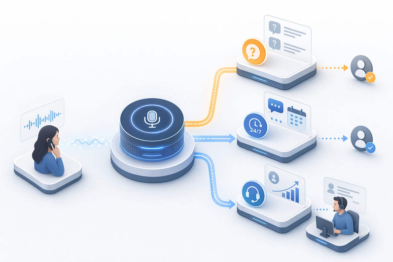 Illustration for: How AI Voice Automation Compresses Call Duration While Improving Meeting Rates