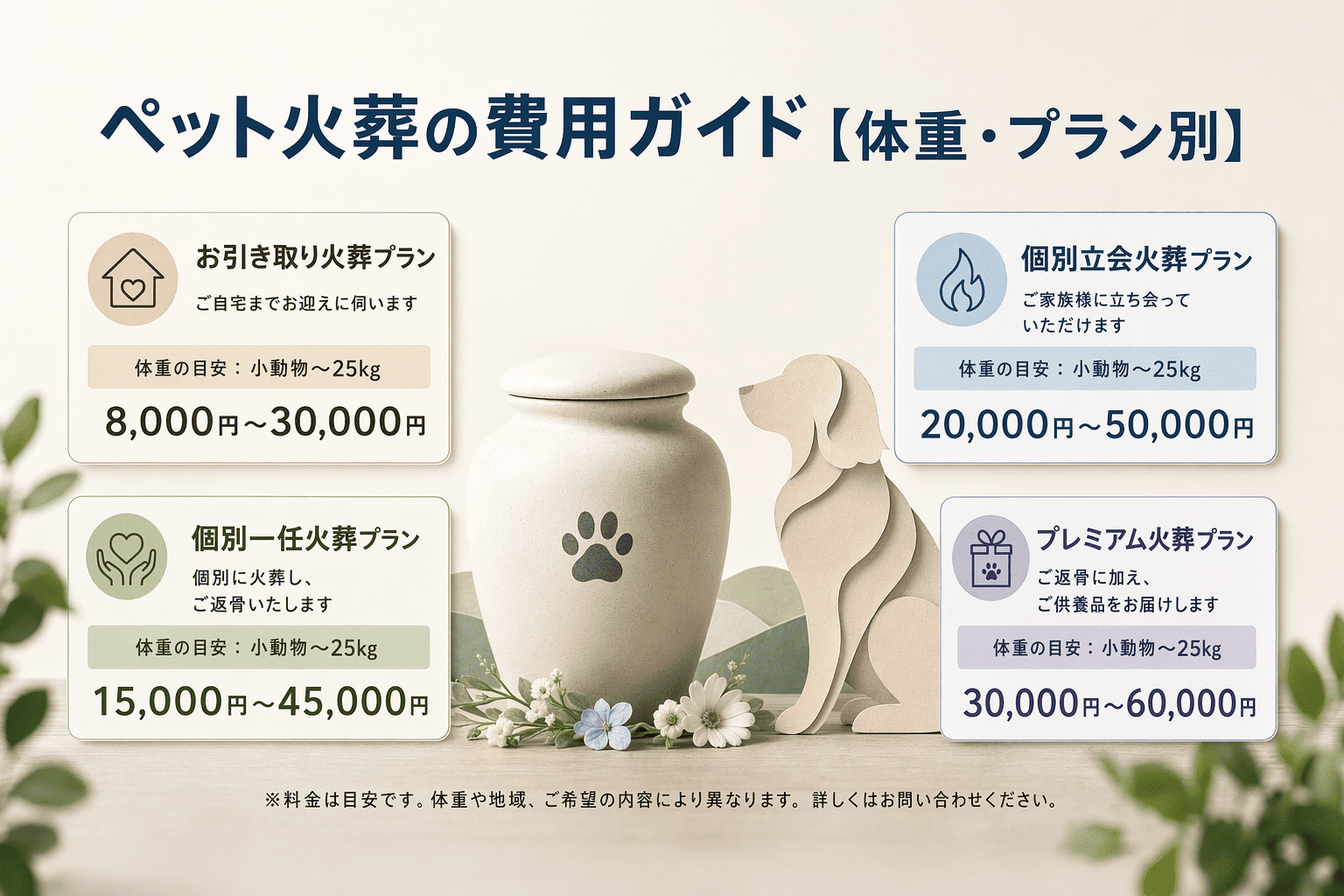 Hero image for article: 犬の火葬費用の目安はどのくらい?4つのポイントで解説