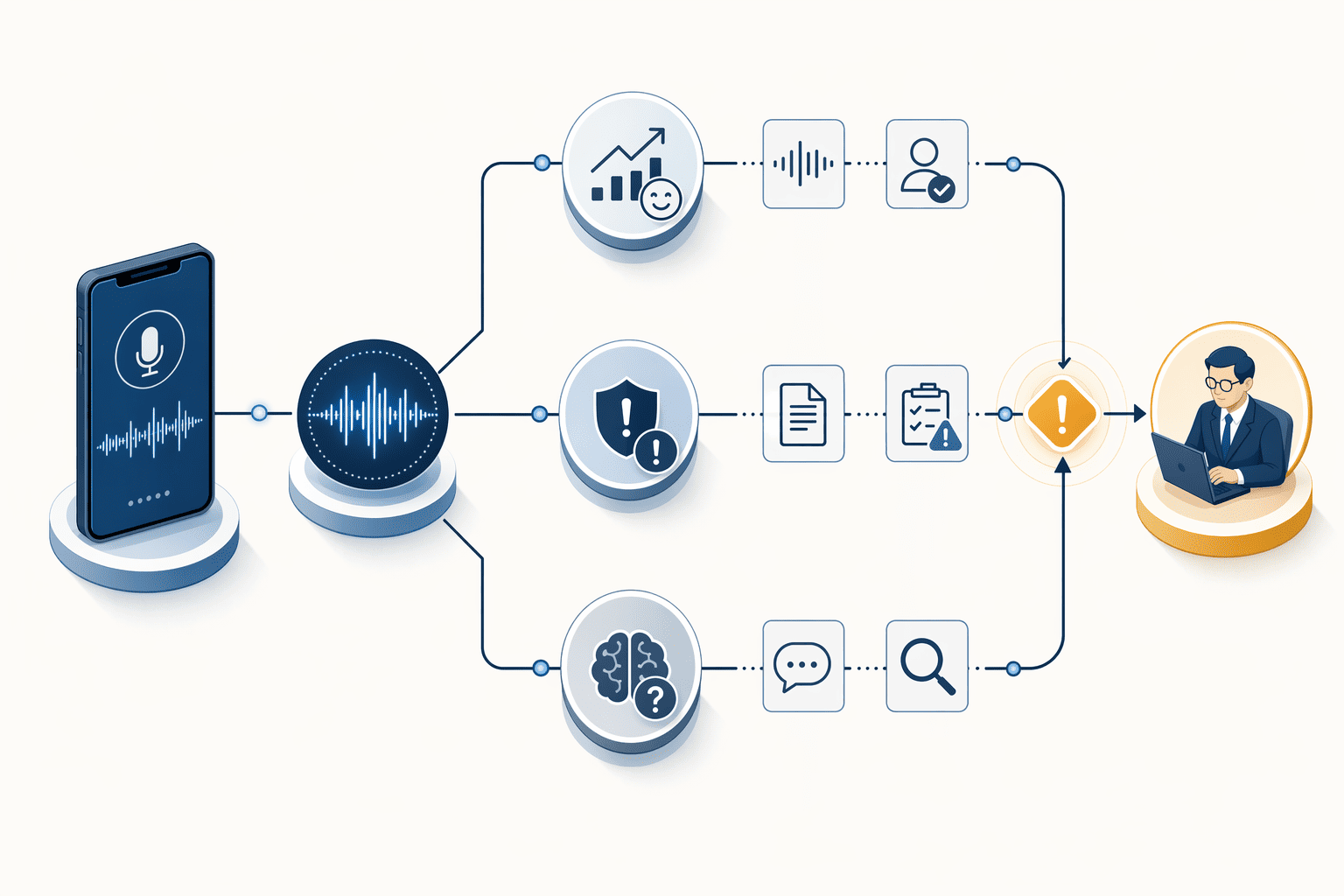 Illustration for: When Voice Agents Escalate to Human Underwriters