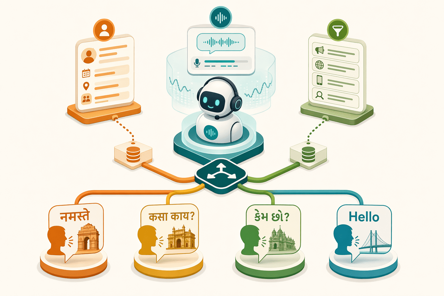 Illustration for: How AI Calling Agents Handle Multiple Indian Languages
