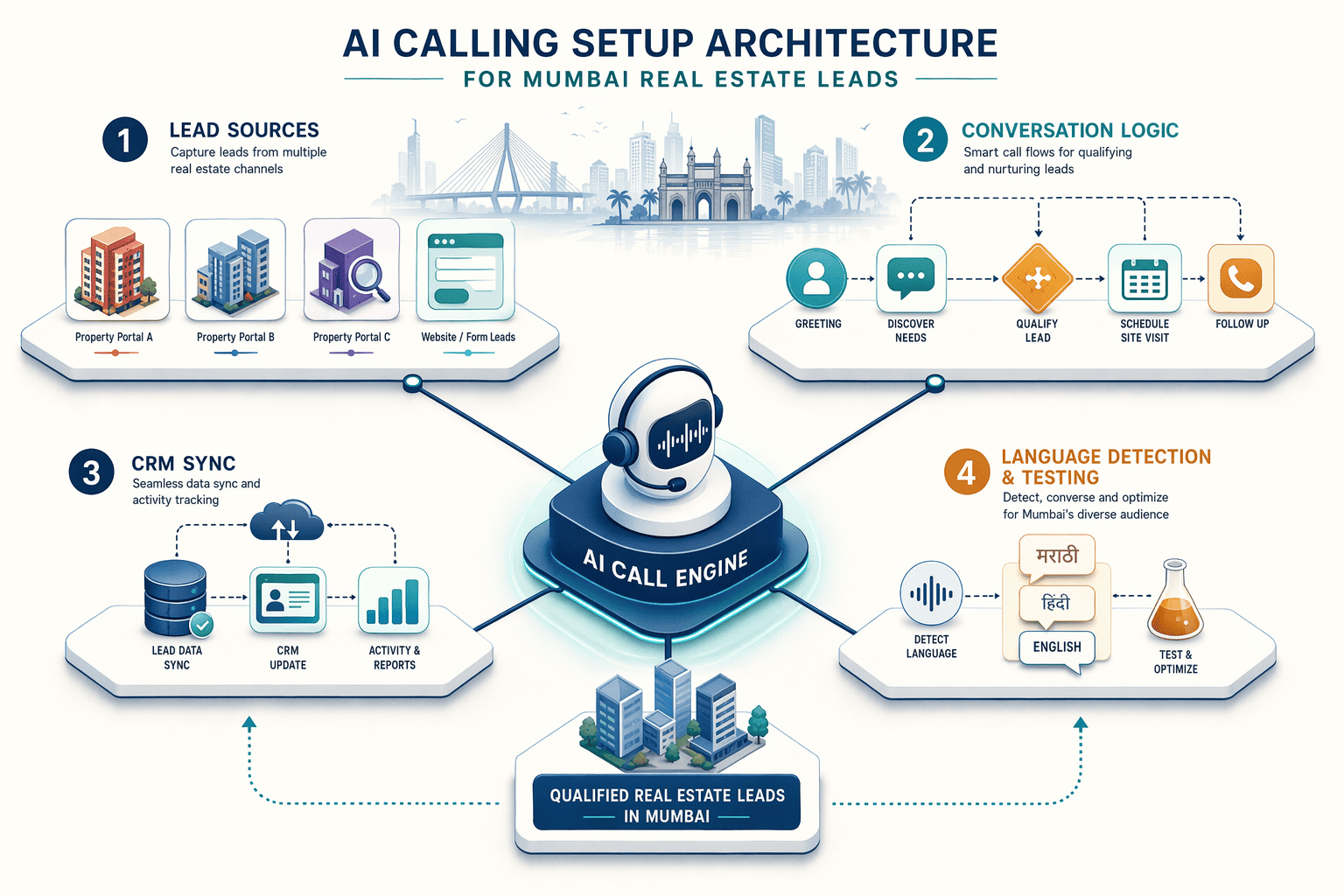 Illustration for: Setting Up AI Calling for Mumbai Real Estate Leads