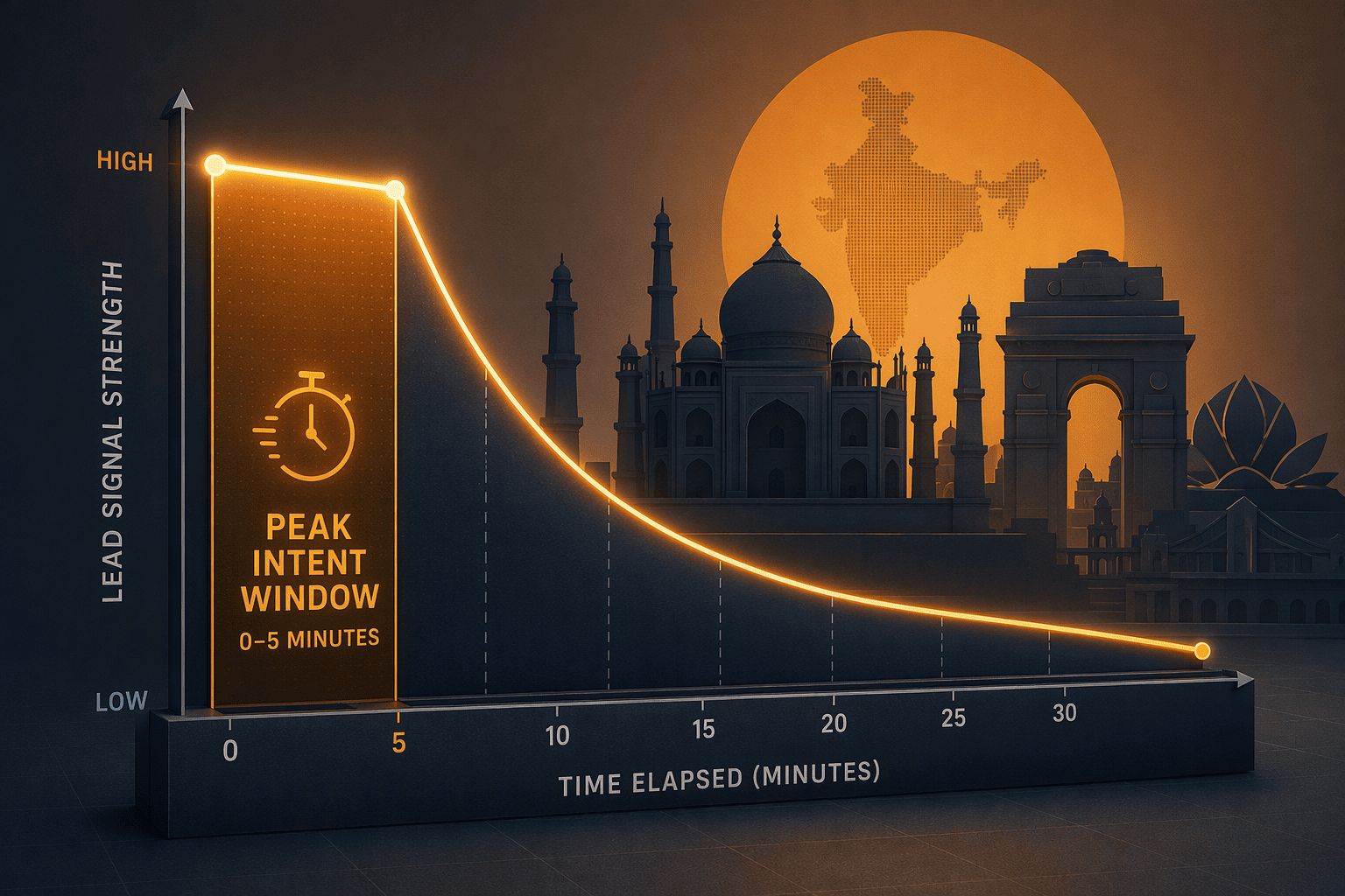 Illustration for The 100x Window: Why Speed Defines Inbound Lead Conversion in India