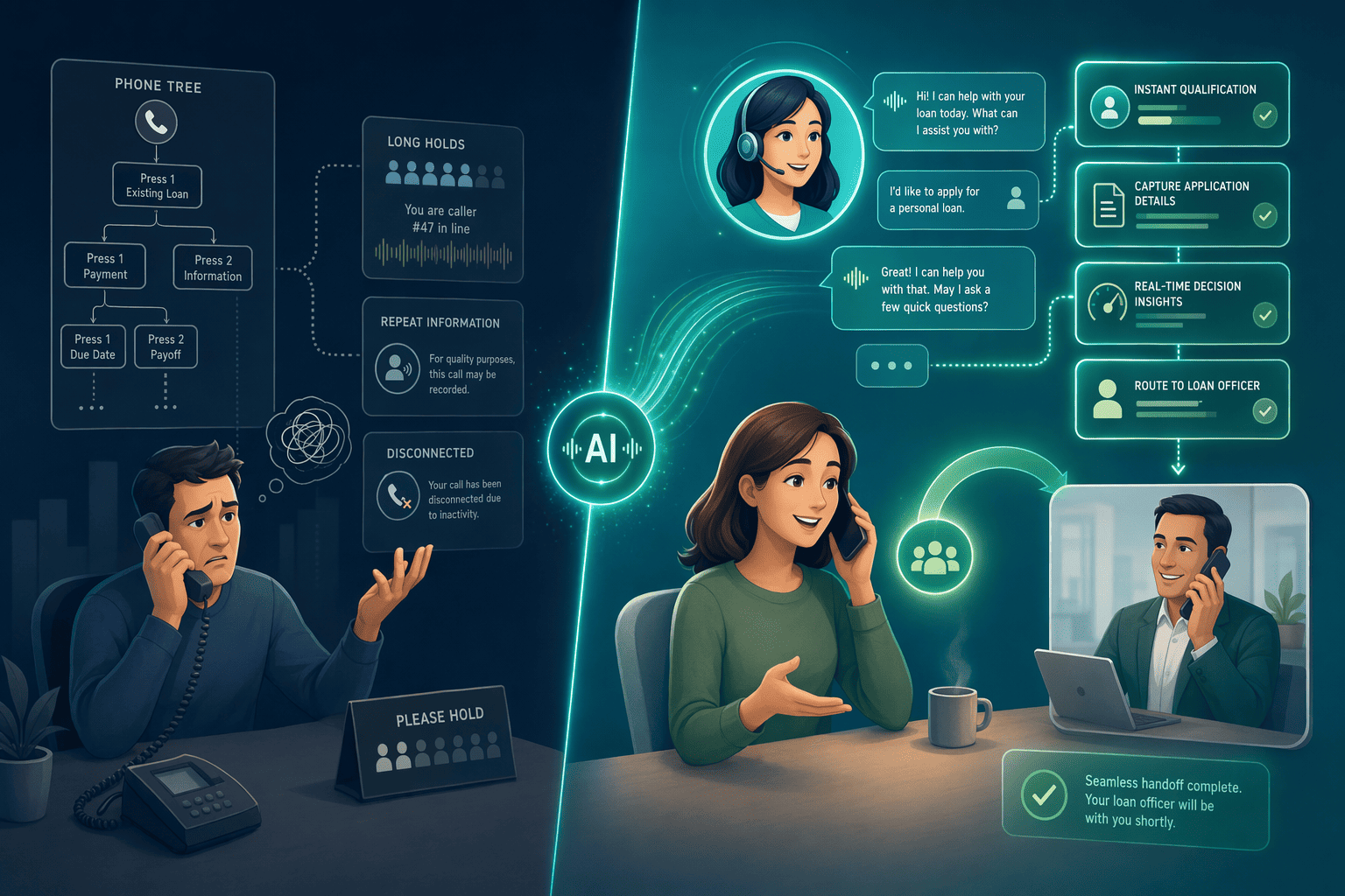 Illustration for: The Role of AI Voice Agents in Reducing Loan Inquiry Wait Times