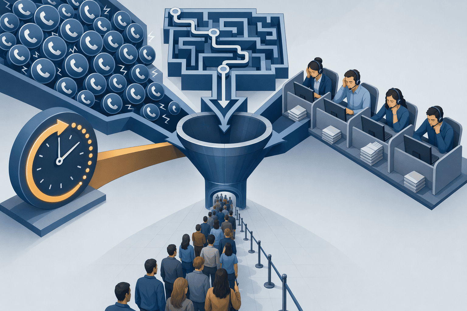 Illustration for: Why Bank Customers Complain About Long Wait Times for Loan Inquiry Calls