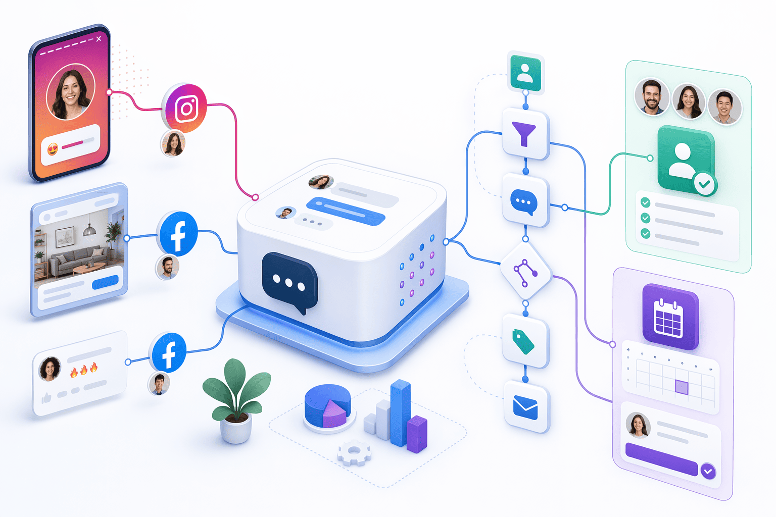 Illustration for: 7. Manychat: Best for Meta Ads Integration