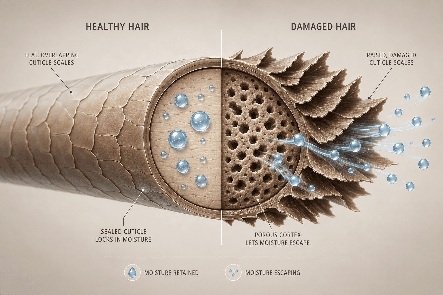 Illustration for The Structural Science Behind Straw-Like Hair