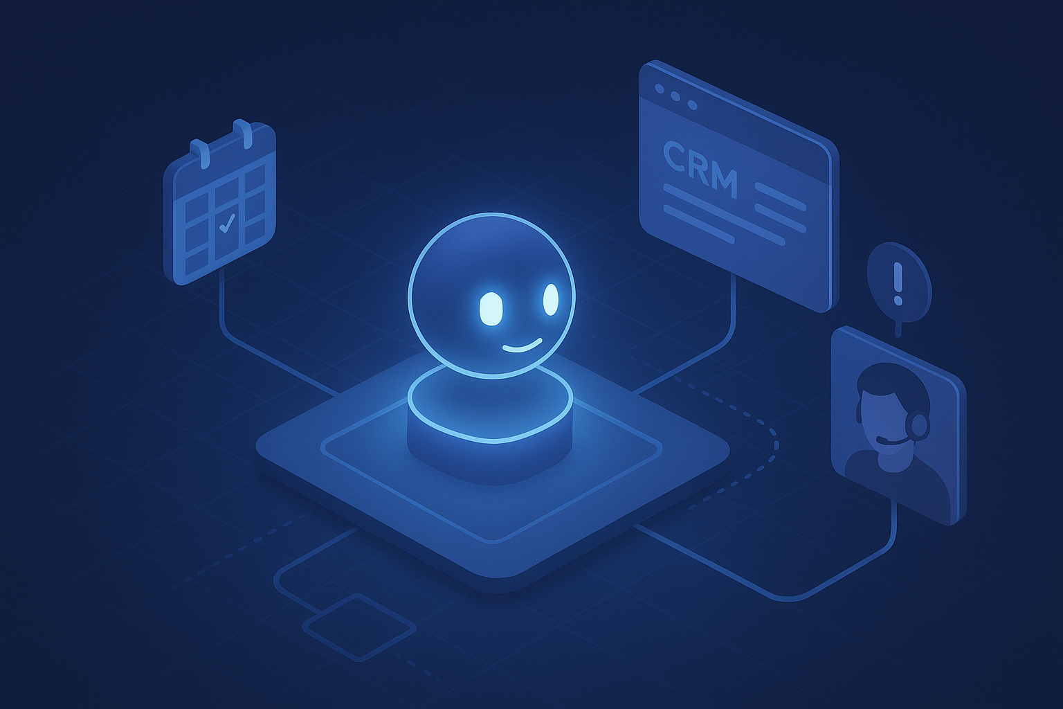 Illustration for: AI-Augmented Scheduling: EchoLeads, My AI Front Desk, and Autonomous Booking wit