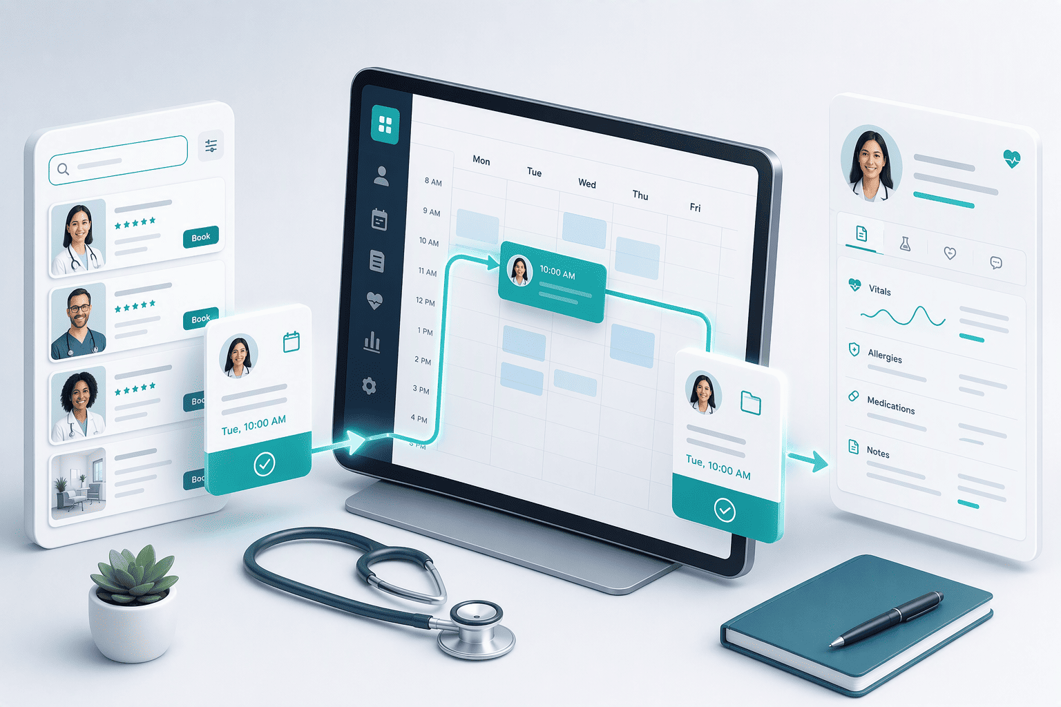 Illustration for 3. Practo Ray, Established EMR with Integrated Scheduling and Patient Reach