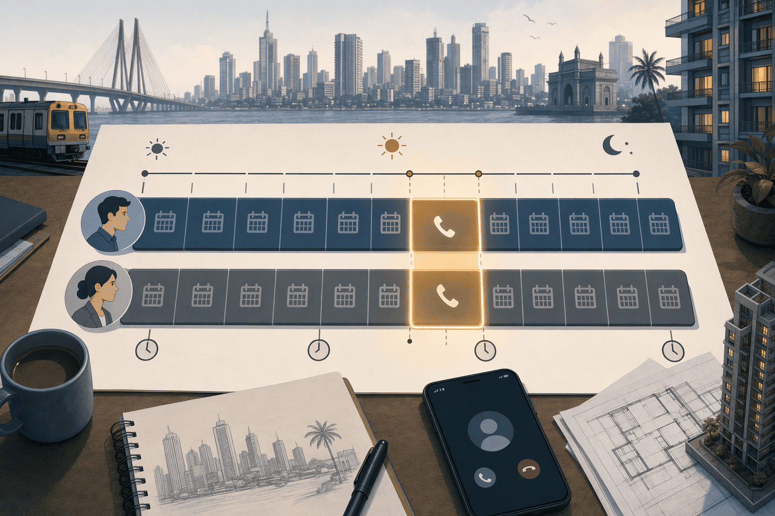 Illustration for: Why Property Buyers in Mumbai Are Unavailable During Working Hours