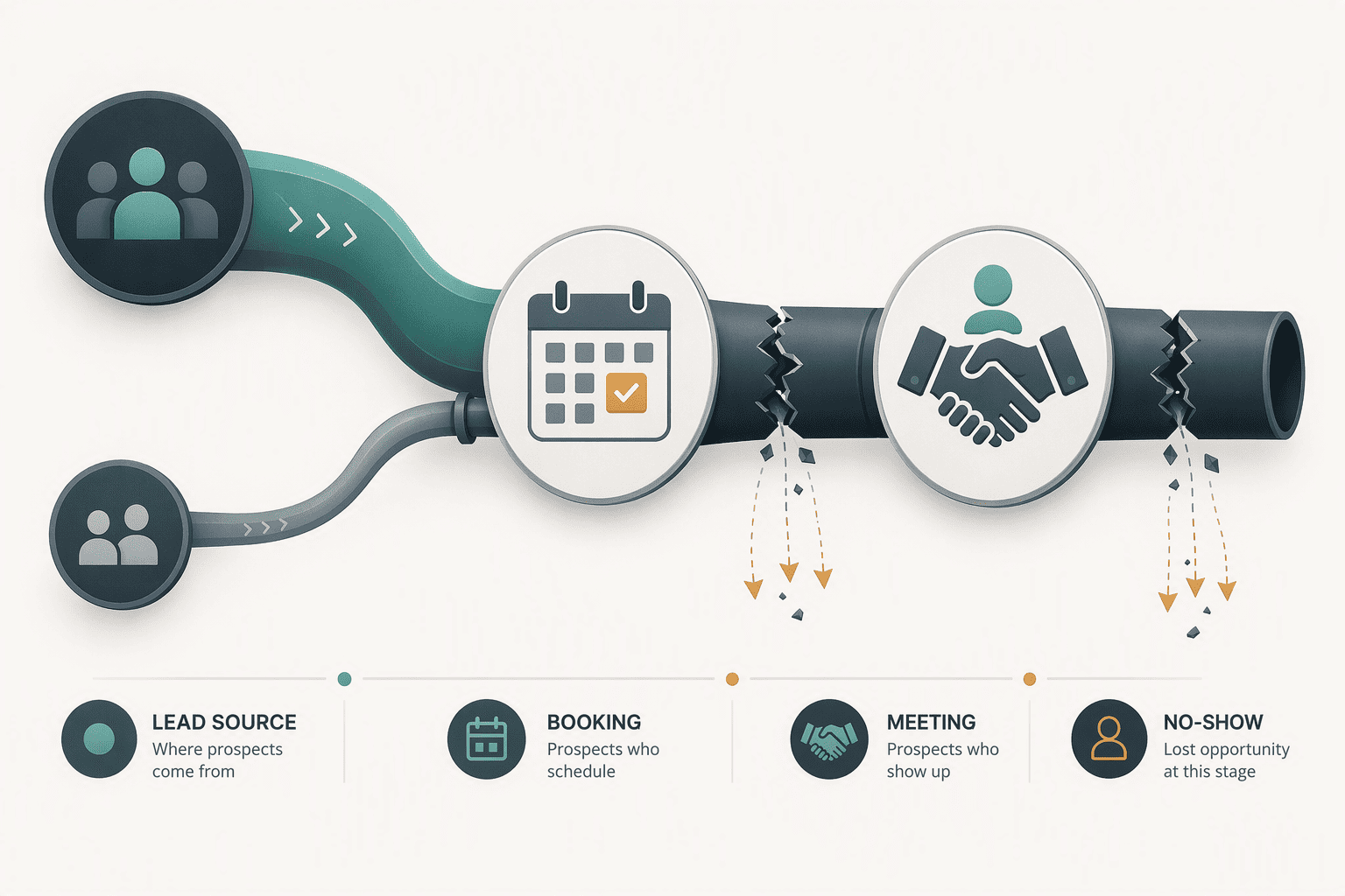 Illustration for Step 1: Audit your current booking-to-no-show funnel to identify leakage points