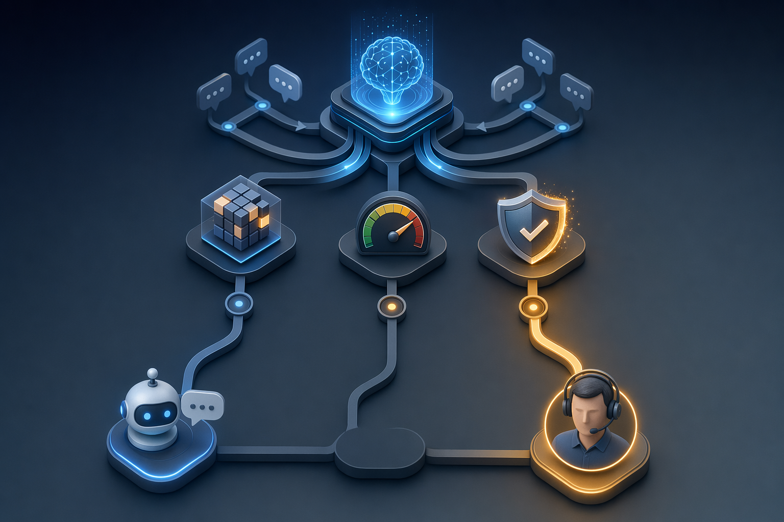 Illustration for: When to Use Human Escalation vs. Full Automation