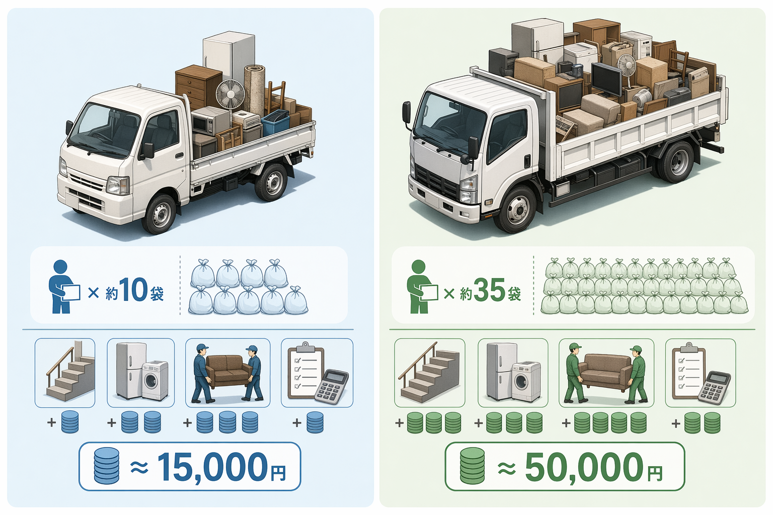 Illustration for: 京都の不用品回収料金の相場と内訳