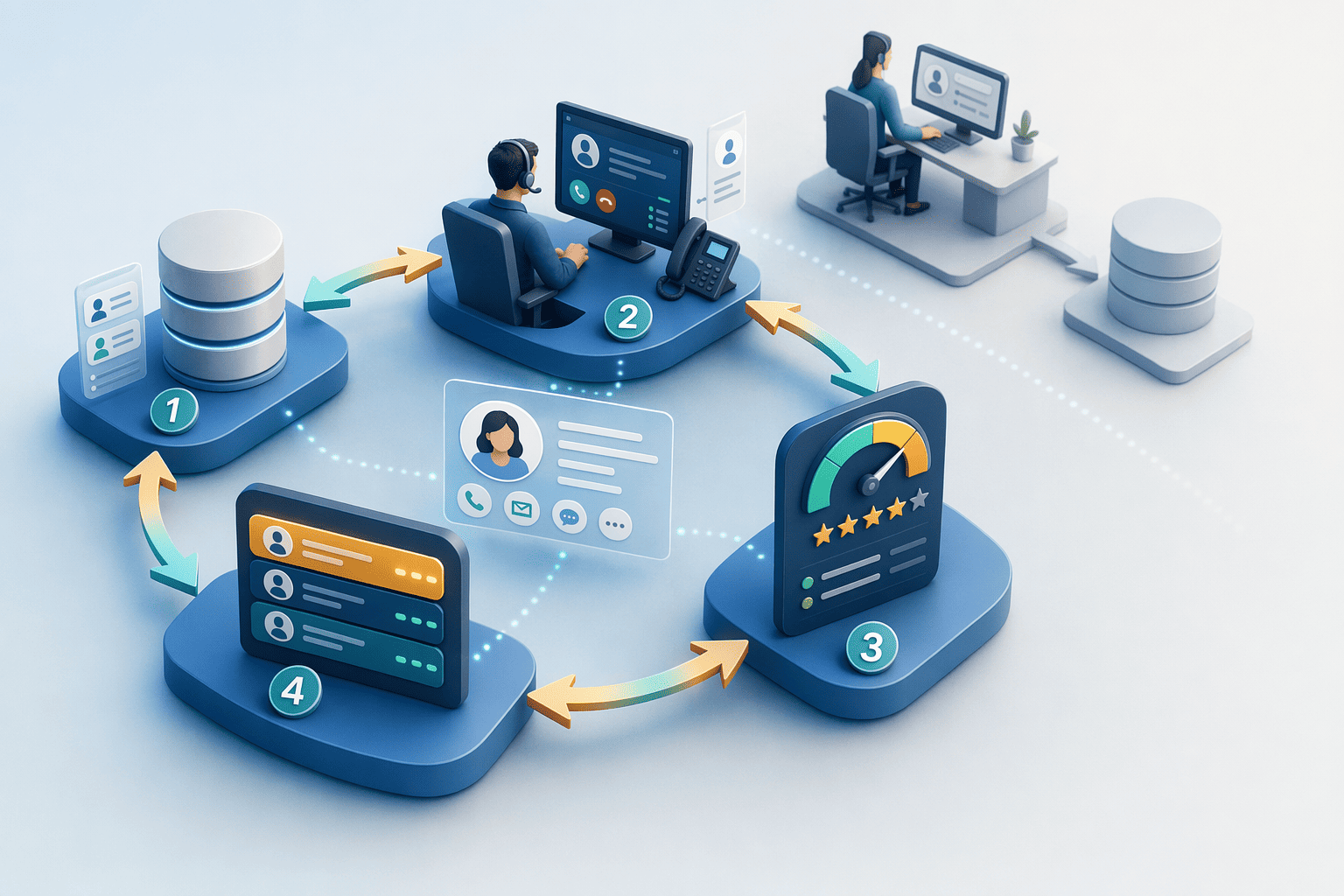 Illustration for: How CRM Integration Differs Between Agent Types