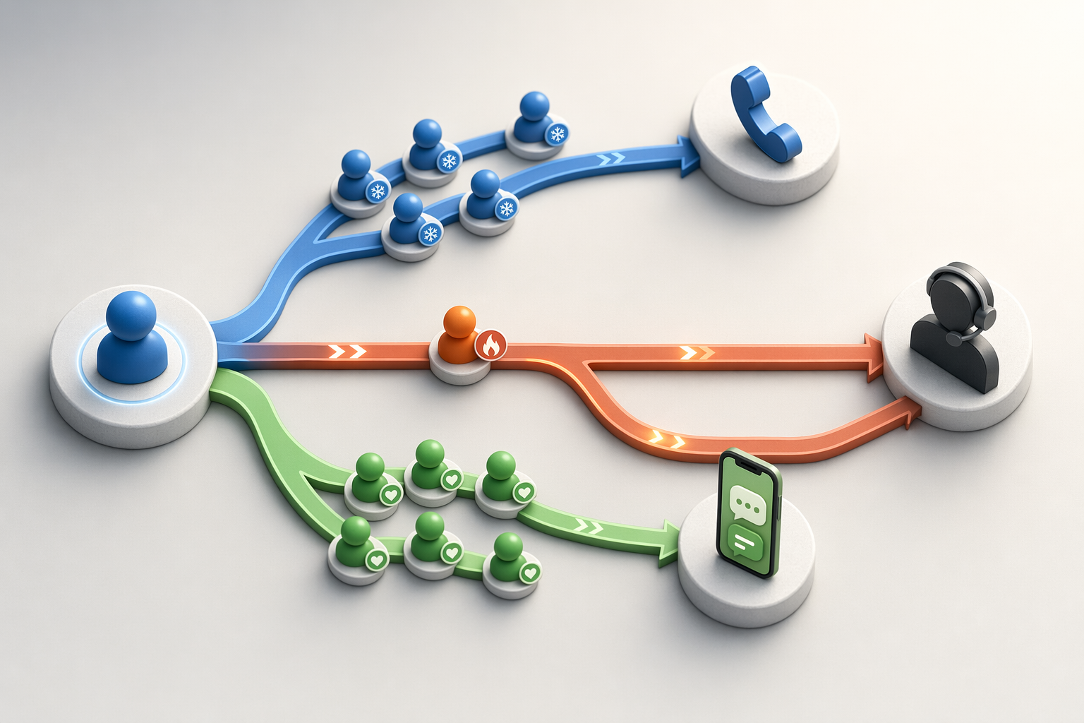 Illustration for: When to Use Voice Calling vs. WhatsApp Messaging for Lead Outreach