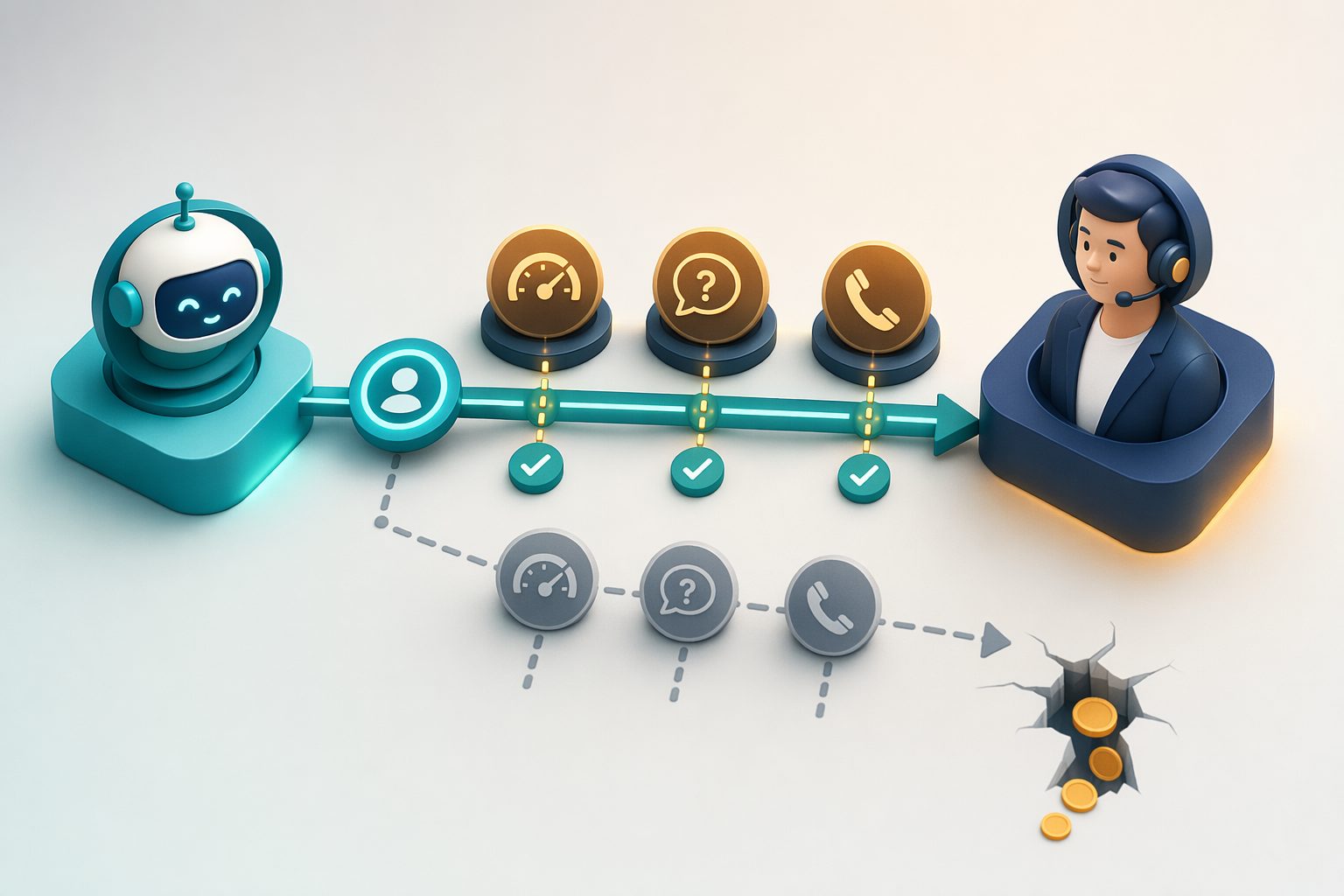 Illustration for: How Human Handoff and Escalation Logic Impact Conversion Rates