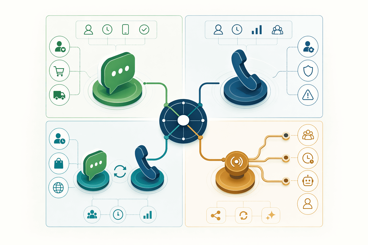 Illustration for: The four orchestration patterns: when to use each