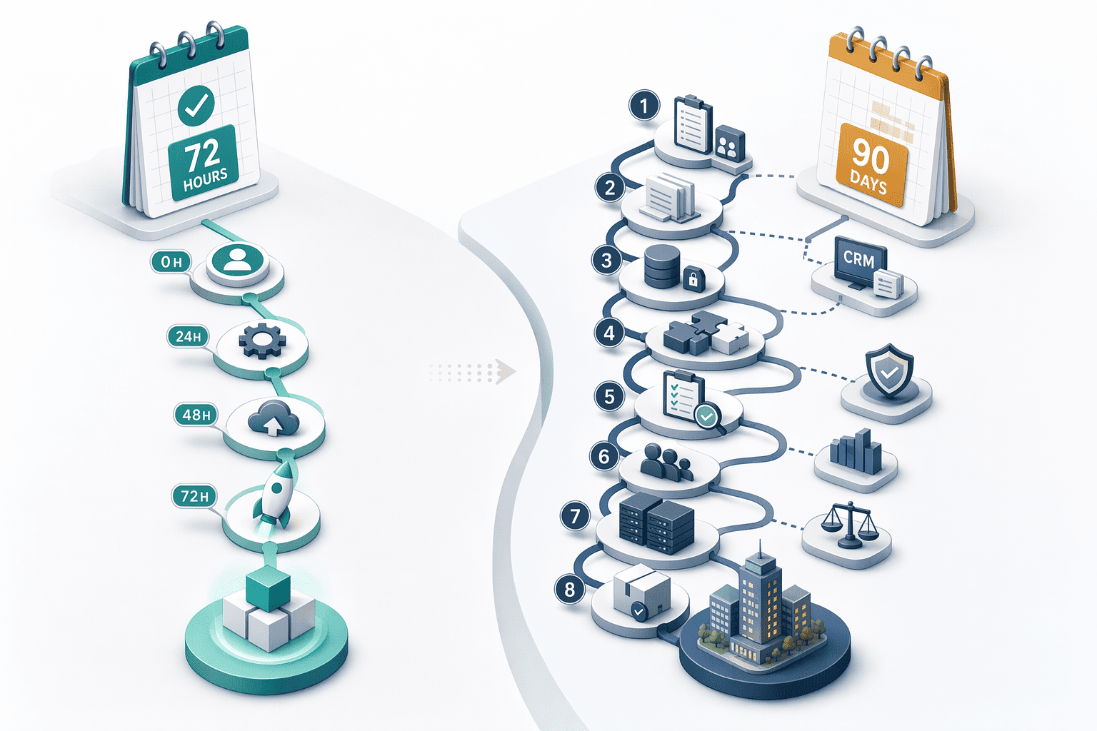 Illustration for: Deployment timeline: what to expect in the first 90 days