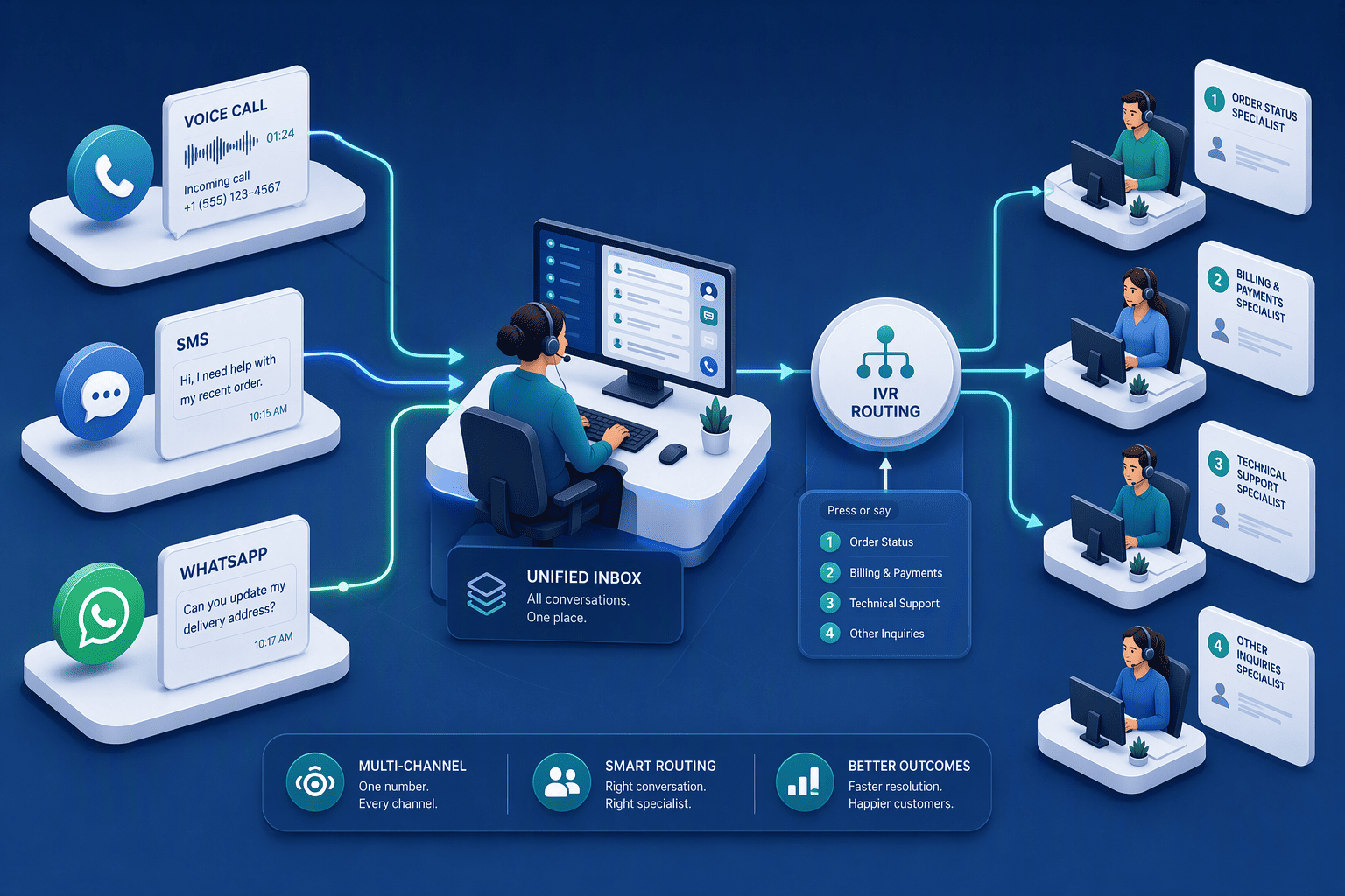Illustration for 3. MyOperator, The Multi-Channel Contact Center for Growing Teams