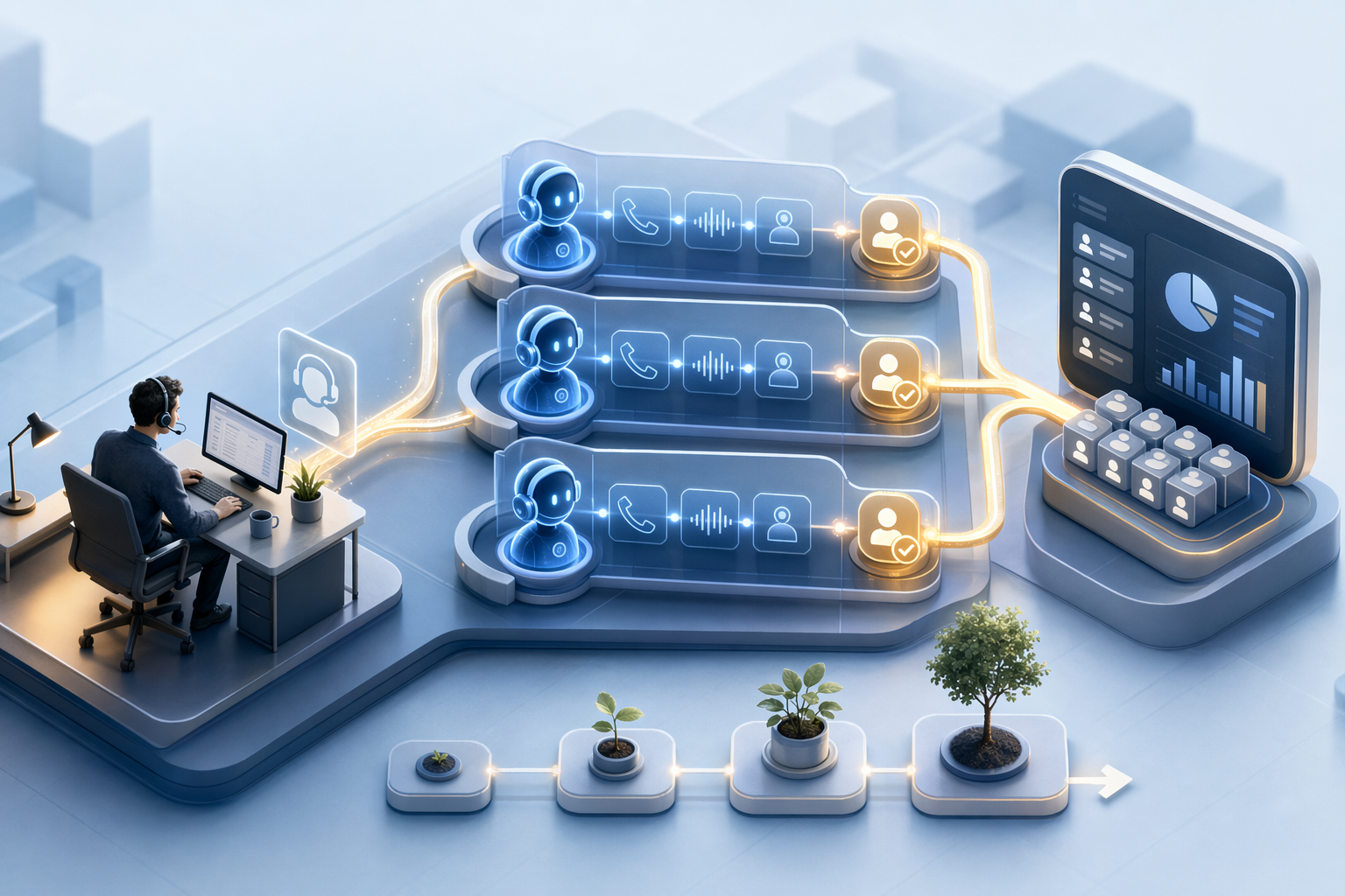 Illustration for: How Small Agencies Use EchoLeads to Scale Cold Calling 3× in 30 Days