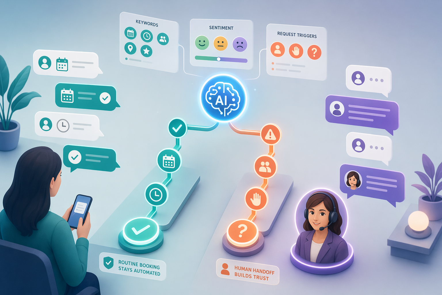 Illustration for: The Human Handoff Model: When Automation Should Escalate to Staff