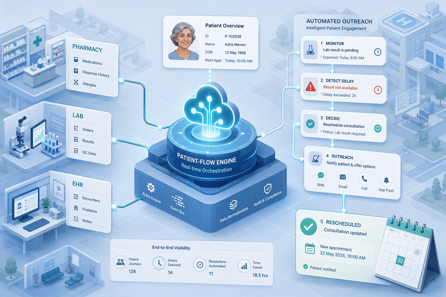 Illustration for 4. KareXpert: AI-Driven Hospital Information System with Advanced Patient Outreach