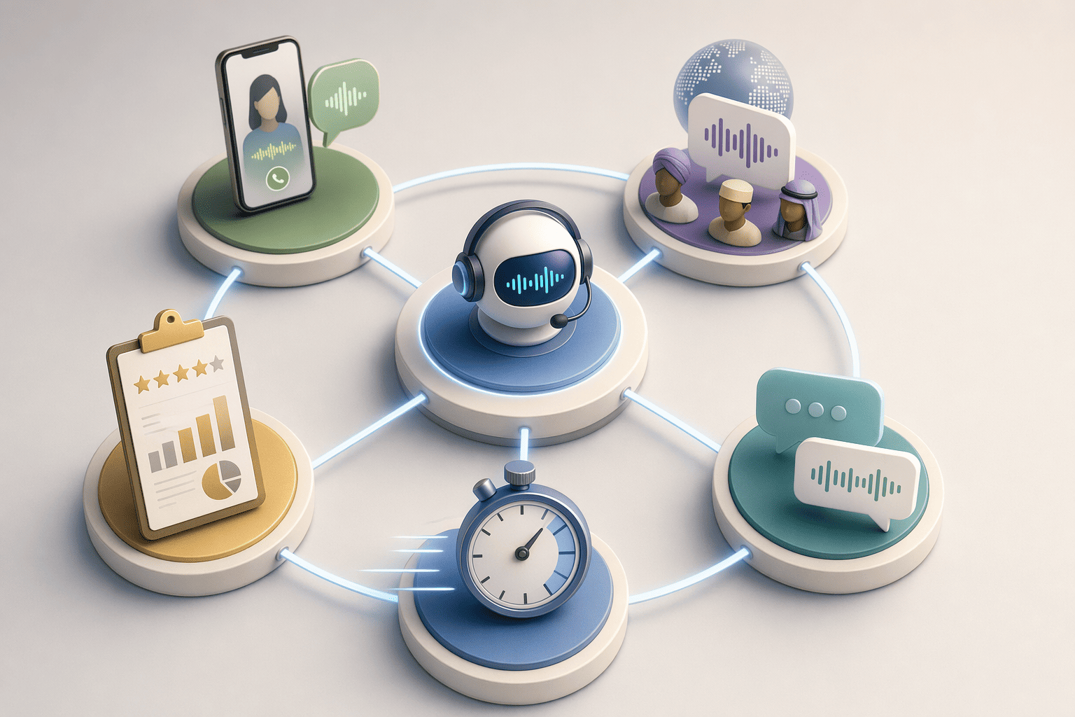 Illustration for: Evaluation Framework: 5 Criteria for Multilingual Voice Agents