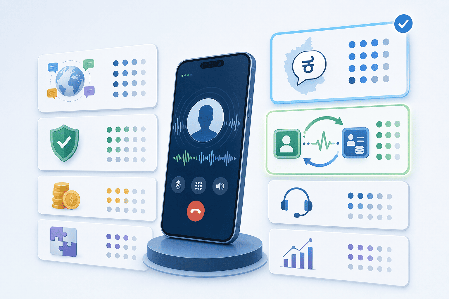 Illustration for: Top 8 AI Voice Calling Platforms with Regional Language Support
