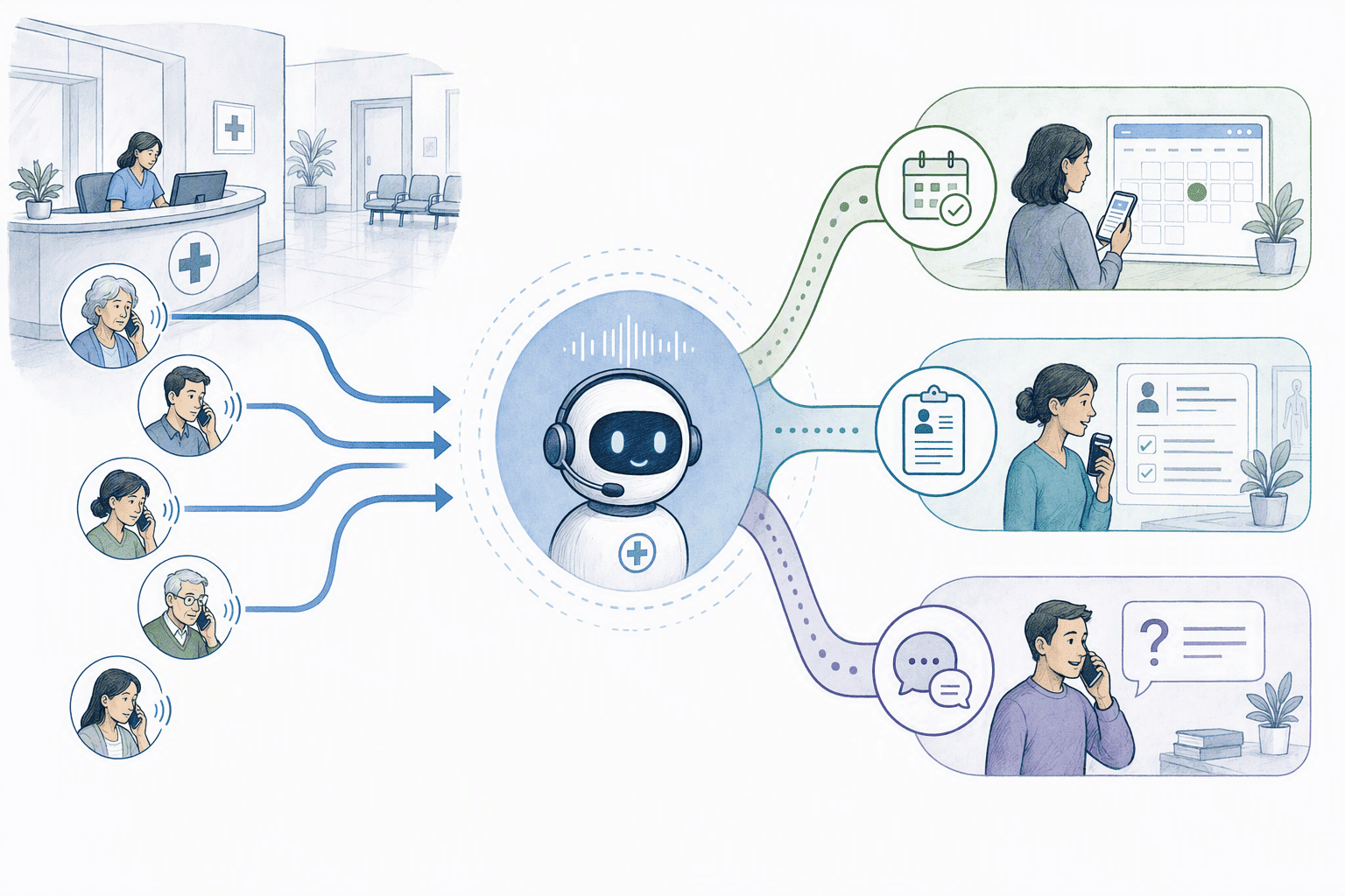 Illustration for: Why Healthcare Facilities Face Growing Call Volume Pressure