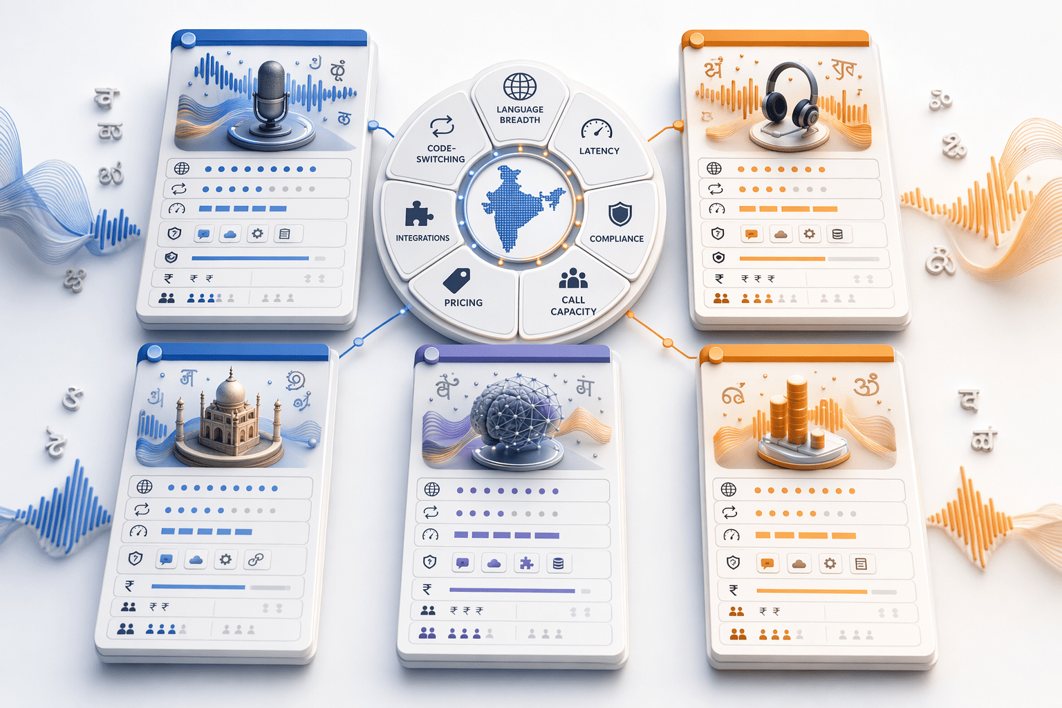 Illustration for: Top 6 AI Voice Agents with Multilingual Indian Language Support