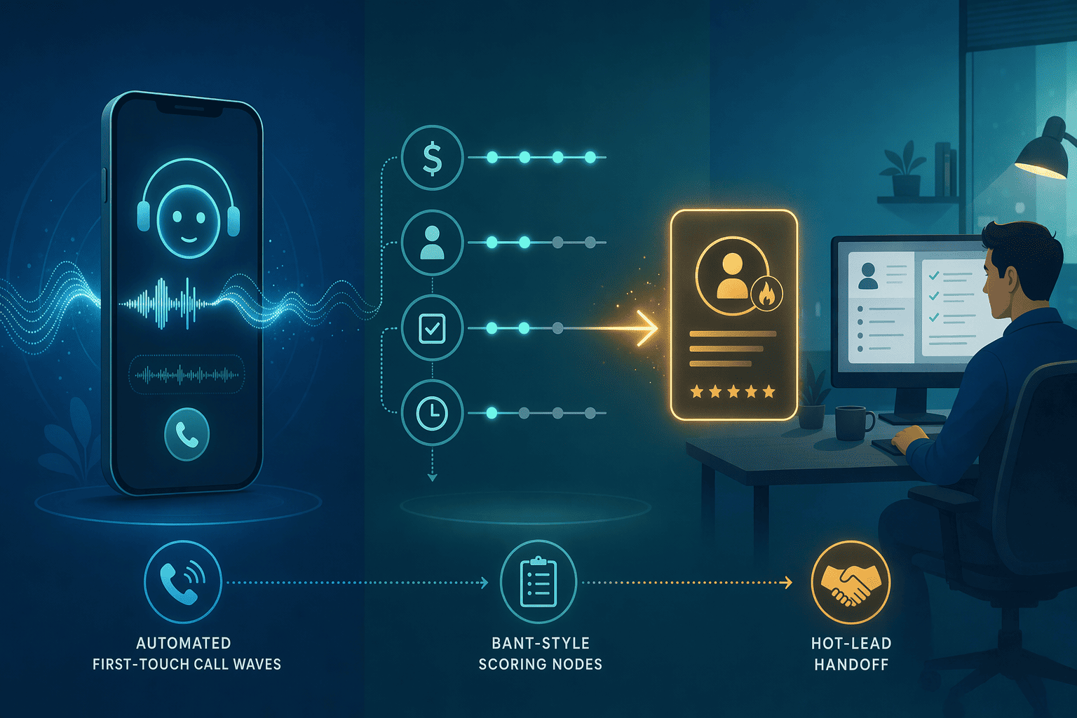 Illustration for: How AI Voice Agents Scale Outbound Calling Without New Hires
